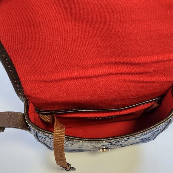 Dooney & Bourke x Disney Sketch Embossed Leather Crossbody Handbag Blue/Brown - Picture 8 of 14